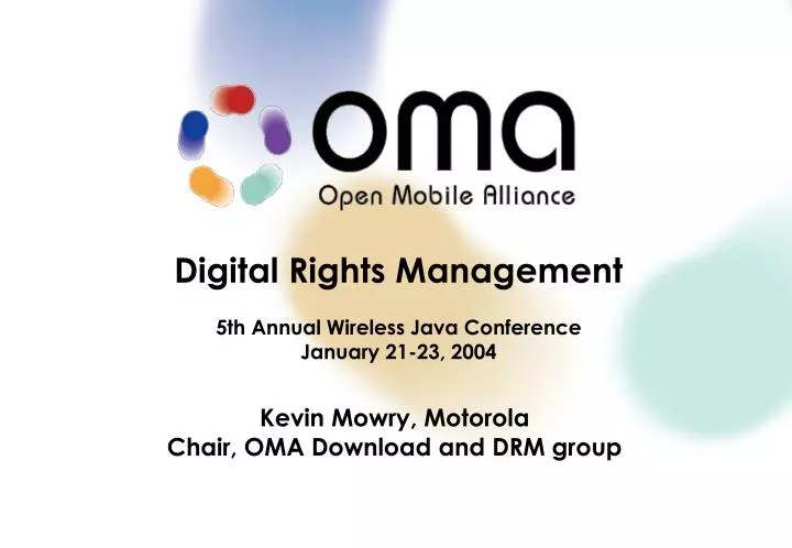 digital rights management 5th annual wireless java conference january 21 23 2004