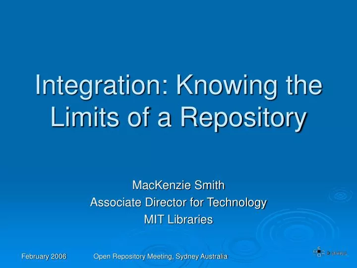 integration knowing the limits of a repository