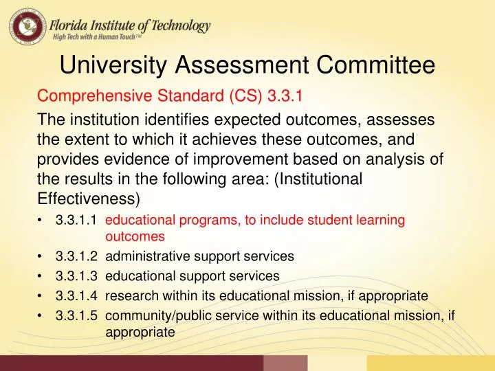 university assessment committee