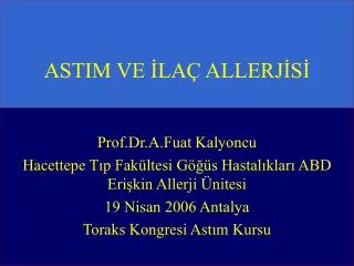 astim ve la allerj s