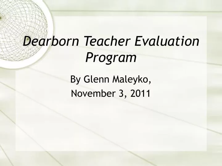 dearborn teacher evaluation program