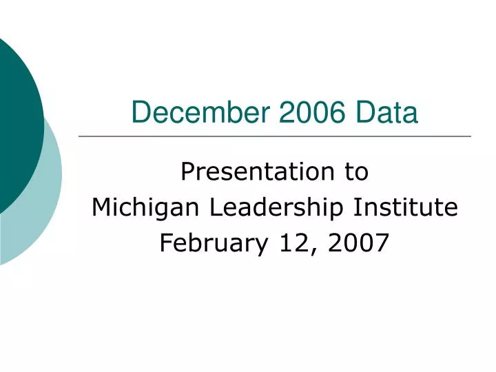 december 2006 data