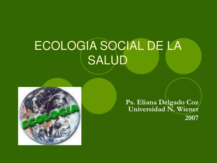 ecologia social de la salud