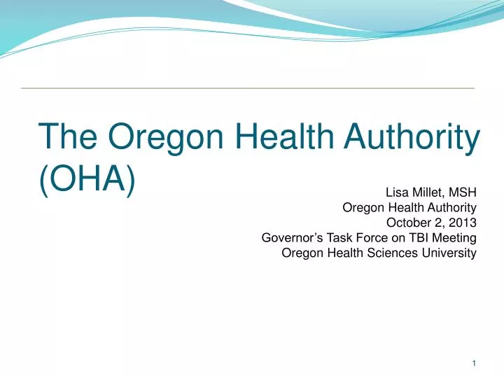 the oregon health authority oha