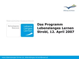 das programm lebenslanges lernen strobl 12 april 2007
