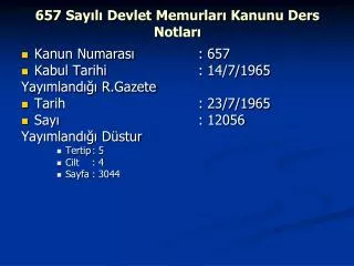 657 say l devlet memurlar kanunu ders notlar
