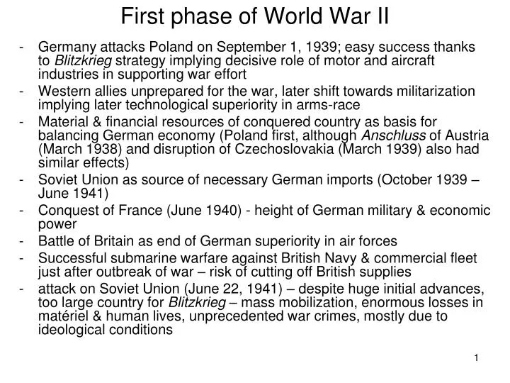 first phase of world war ii