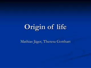 origin of life