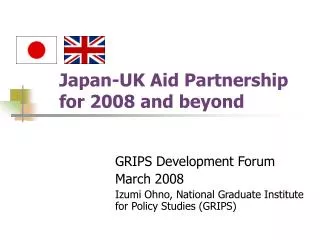 Japan-UK Aid Partnership for 2008 and beyond