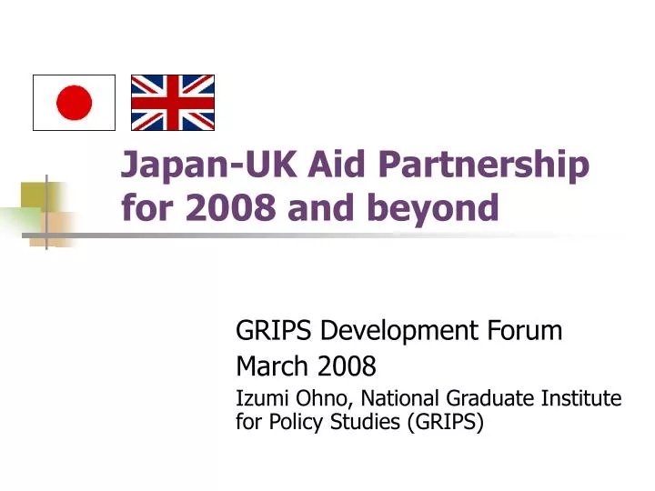 japan uk aid partnership for 2008 and beyond