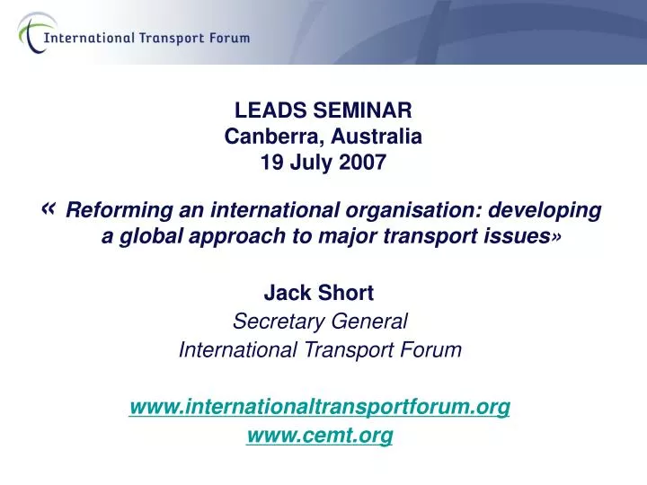leads seminar canberra australia 19 july 2007