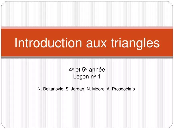 introduction aux triangles