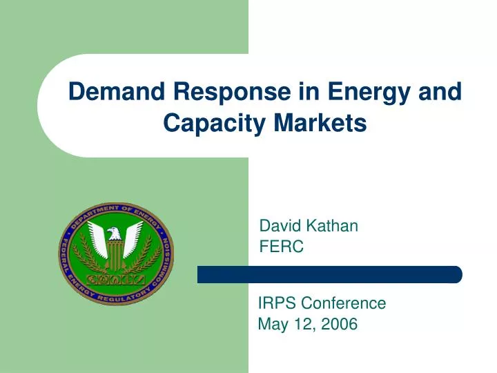 demand response in energy and capacity markets