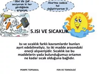 5 isi ve sicaklik