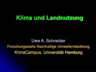 klima und landnutzung