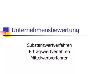 unternehmensbewertung