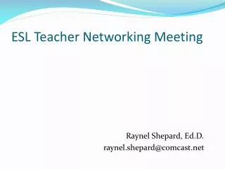 ESL Teacher Networking Meeting