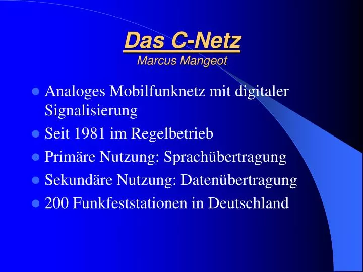 das c netz marcus mangeot