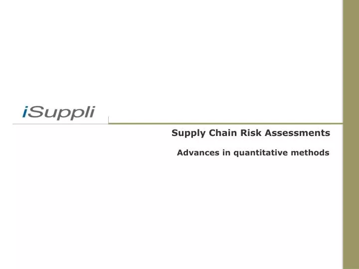 supply chain risk assessments