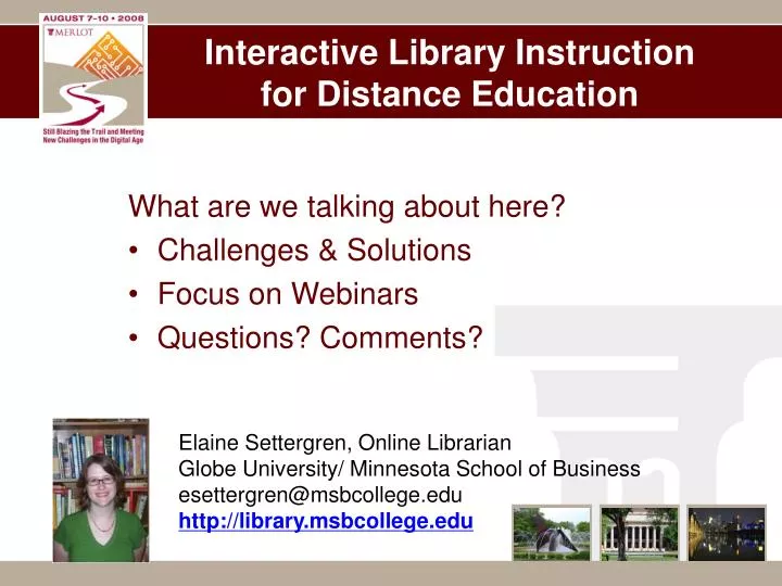 interactive library instruction for distance education