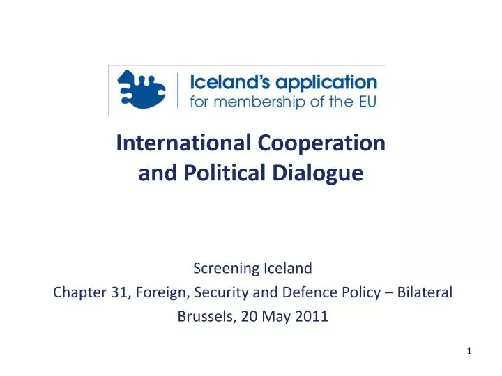international cooperation and political dialogue