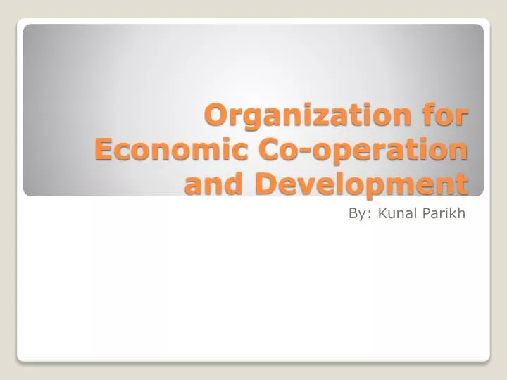organization for economic co operation and development