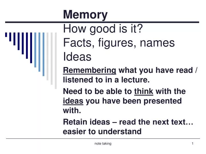 memory how good is it facts figures names ideas