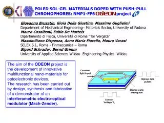 POLED SOL-GEL MATERIALS DOPED WITH PUSH-PULL CHROMOPHORES: NMP1-FP6 project