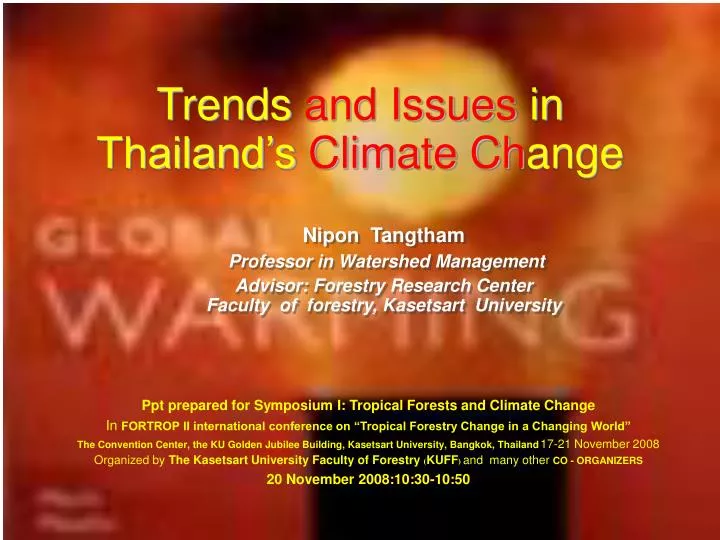 trends and issues in thailand s climate ch ange