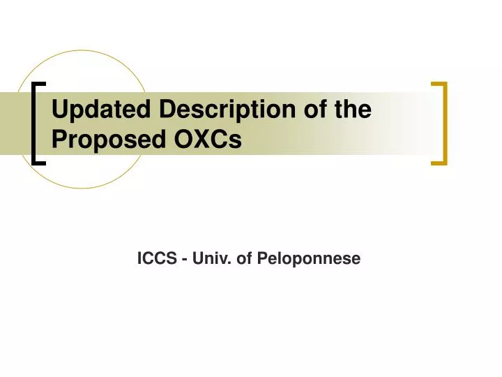 updated description of the proposed oxcs