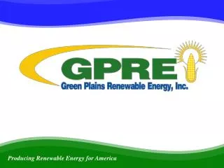 Producing Renewable Energy for America