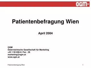 patientenbefragung wien april 2004