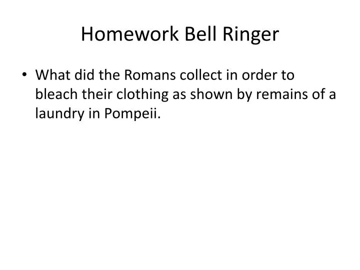 homework bell ringer