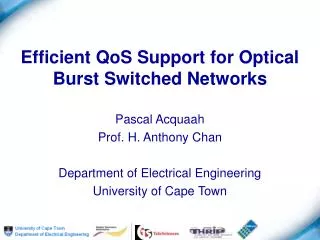 Efficient QoS Support for Optical Burst Switched Networks