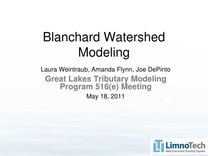 blanchard watershed modeling