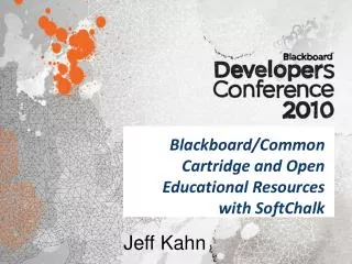 Blackboard/Common Cartridge and Open Educational Resources with SoftChalk