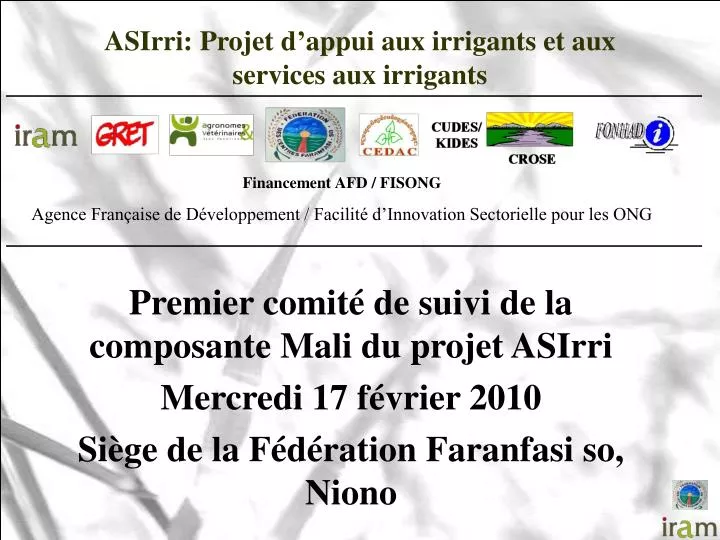 asirri projet d appui aux irrigants et aux services aux irrigants