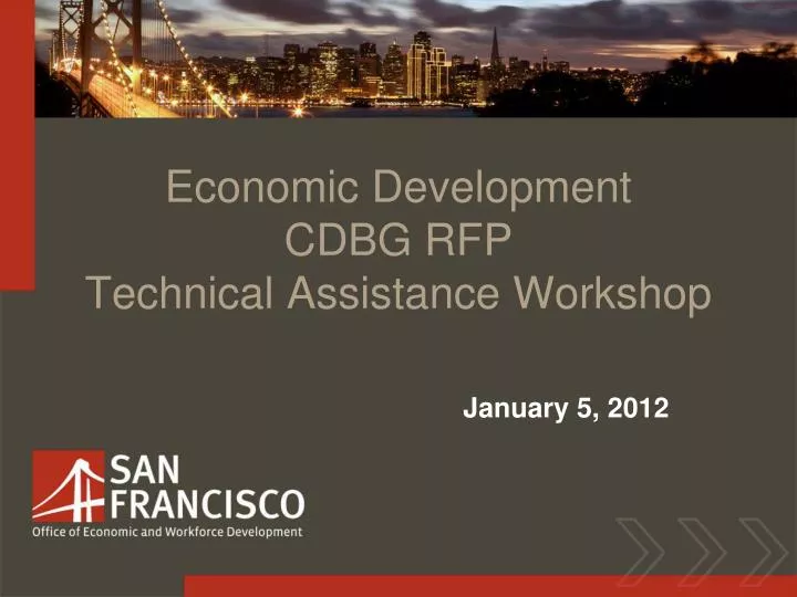 economic development cdbg rfp technical assistance workshop