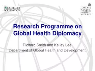 Research Programme on Global Health Diplomacy