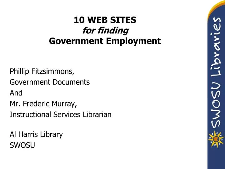 10 web sites for finding government employment