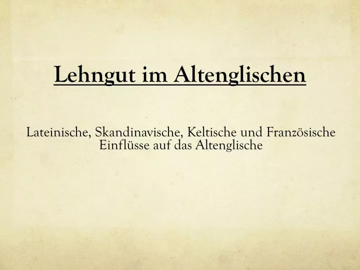 lehngut im altenglischen