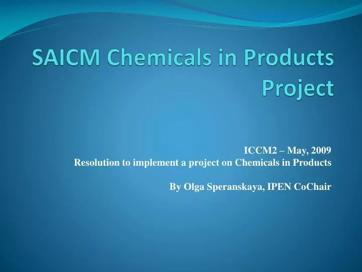 saicm chemicals in products project