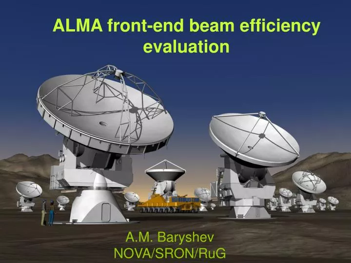 alma front end beam efficiency evaluation