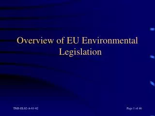 Overview of EU Environmental Legislation