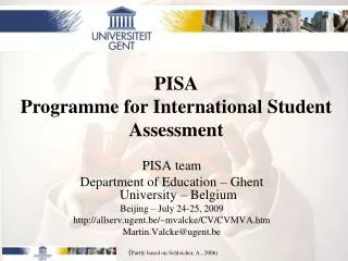 PISA Programme for International Student Assessment