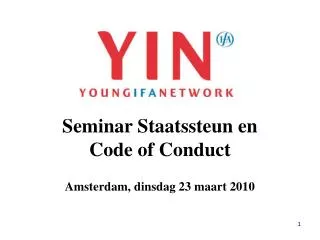 seminar staatssteun en code of conduct