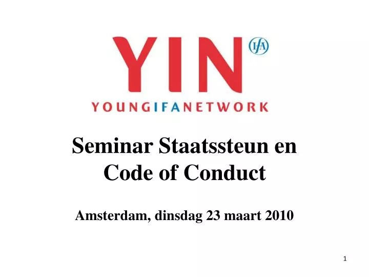 seminar staatssteun en code of conduct