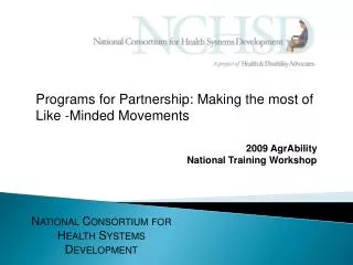 Programs for Partnership: Making the most of Like -Minded Movements