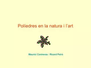 Políedres en la natura i l’art