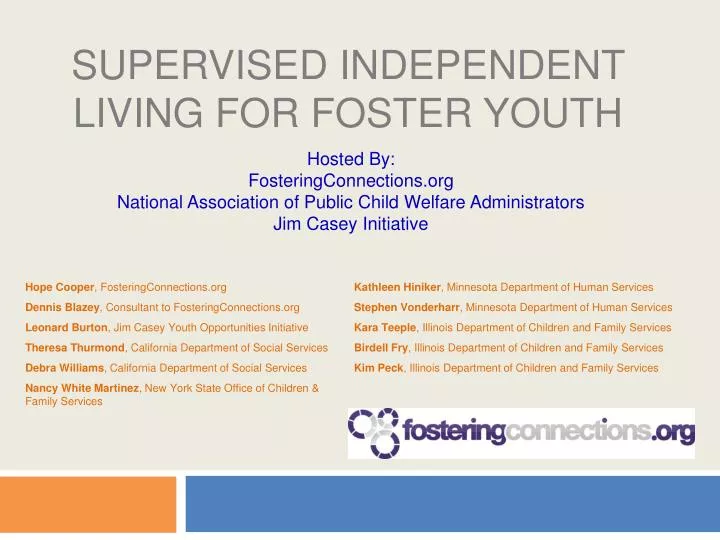 supervised independent living for foster youth